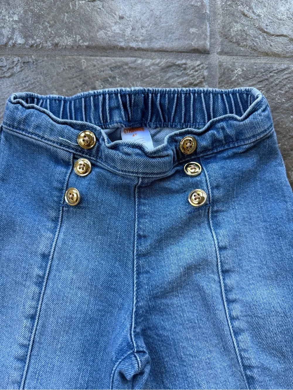 Gymboree Girls Denim Sailor Pants Coastal Cutie Light Wash Size 4T